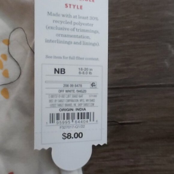 BUNDLE 4/$20 Newborn Cat & Jack Mother Cat With Kitten Onsie Outfit - Picture 3 of 4